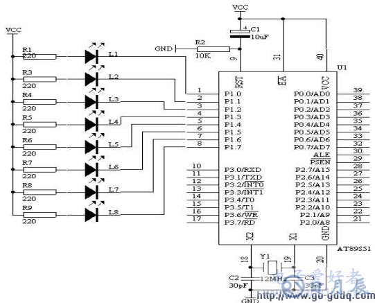 AT89S51單片機廣告燈電路的設計