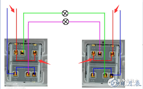 雙開電燈開關怎么接線